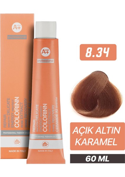 Professional Tüp Saç Boyası 8.34 Açık Altın Karamel 60 Ml