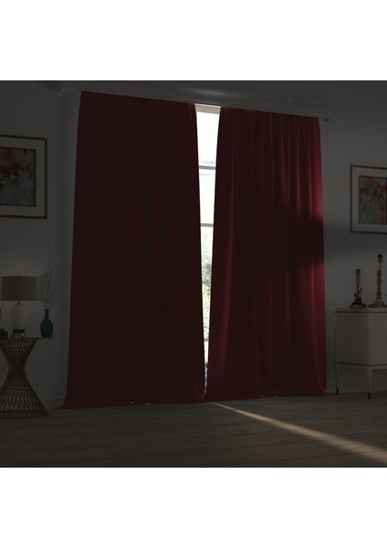 Elisya Home Blackout Işık Geçirmez Fon Perde Pilesiz Ekstraforlu Karartma Güneşlik