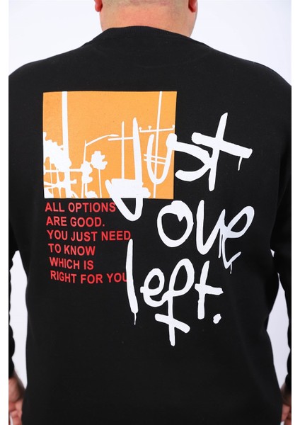 Mocgrande Büyük Beden Erkek Sweat Just 22733 Siyah fırsatları