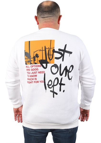 Mocgrande Büyük Beden Erkek Sweat Just 22733 Ekru fırsatları