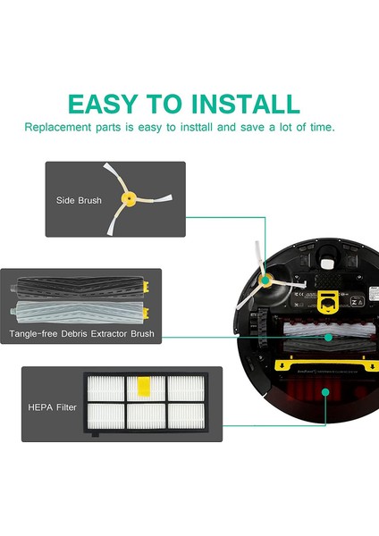 Irobot Roomba 800 900 Serisi Robotik Elektrikli Süpürge Için Hepa Filtre Aksesuarı Yedek Parçaları (Yurt Dışından)