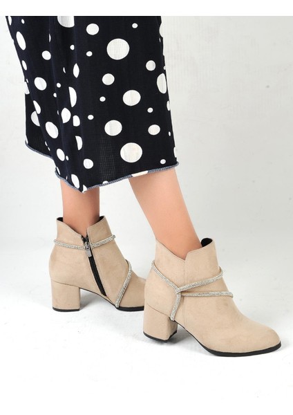 22-B17 Süet Ayışığı 5 cm Topuklu Kadın Bot modelleri