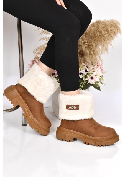 Mp 222-2745 Termal Kürklü Kadın Düz Bot Ayakkabı