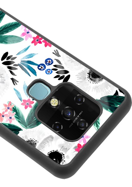 Tecno Camon 16 Beyaz Çiçek Tasarımlı Glossy Telefon Kılıfı modelleri