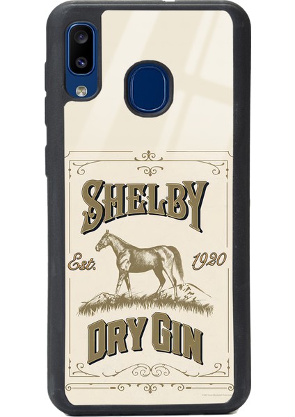 Samsung Galaxy A20 Peaky Blinders Shelby Dry Gin Tasarımlı Glossy Telefon Kılıfı