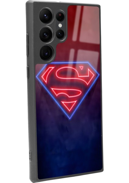 Samsung Galaxy S22 Ultra Neon Superman Tasarımlı Glossy Telefon Kılıfı