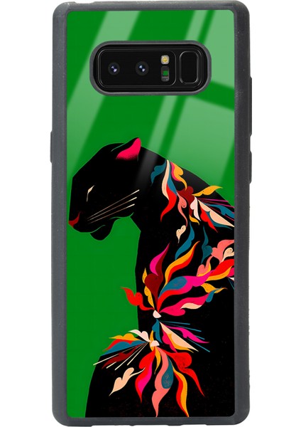 Samsung Galaxy Note 8 Renkli Leopar Tasarımlı Glossy Telefon Kılıfı