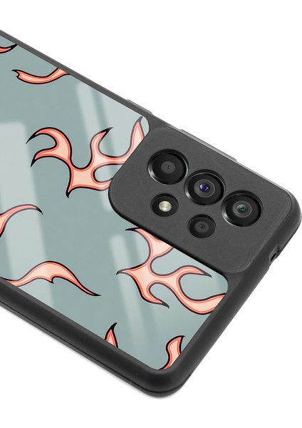 Samsung Galaxy A73 Retro Alev Tasarımlı Glossy Telefon Kılıfı