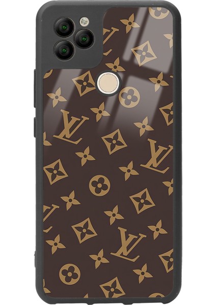 General Mobile Gm 22 Kahverengi Lv Tasarımlı Glossy Telefon Kılıfı