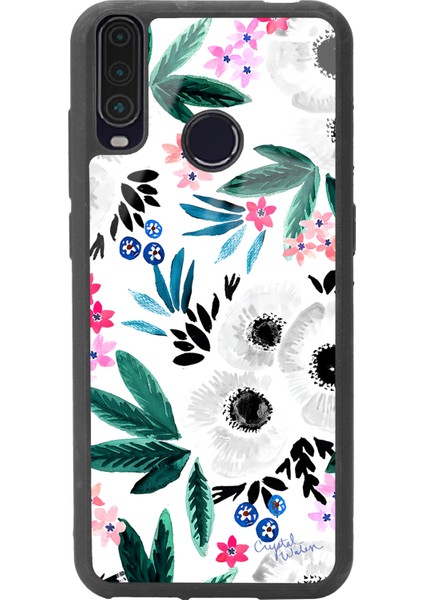 General Mobile Gm 10 Beyaz Çiçek Tasarımlı Glossy Telefon Kılıfı