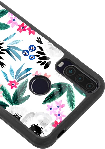 General Mobile Gm 10 Beyaz Çiçek Tasarımlı Glossy Telefon Kılıfı modelleri