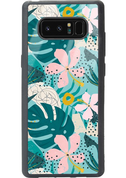 Samsung Galaxy Note 8 Yaprak Sanatı Tasarımlı Glossy Telefon Kılıfı