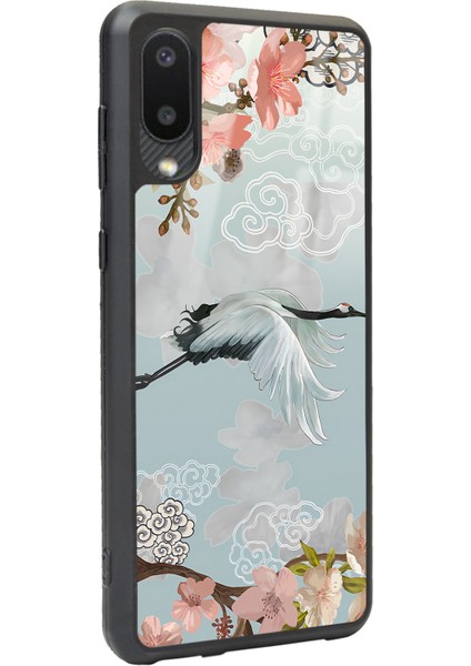 Samsung Galaxy A-02 Suluboya Leylek Tasarımlı Glossy Telefon Kılıfı fiyatları