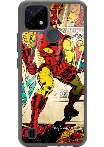 Oppo Realme C21 Iron Man Demir Adam Tasarımlı Glossy Telefon Kılıfı