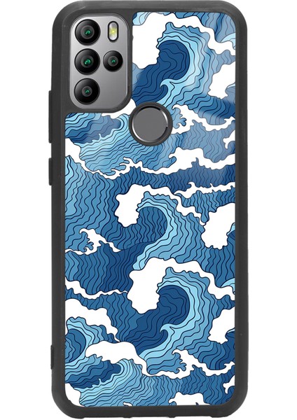General Mobile Gm 21 Pro Mavi Dalga Tasarımlı Glossy Telefon Kılıfı