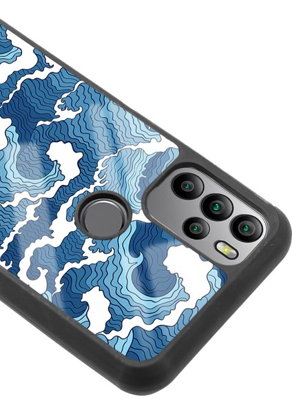 General Mobile Gm 21 Pro Mavi Dalga Tasarımlı Glossy Telefon Kılıfı modelleri
