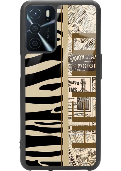 Oppo A-16 Zebra Gazete Tasarımlı Glossy Telefon Kılıfı