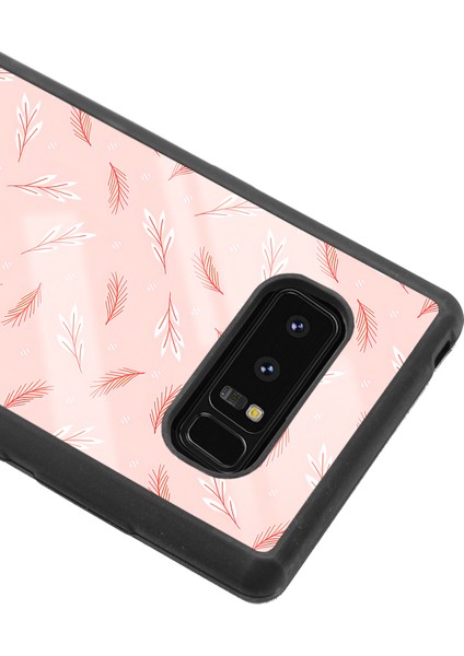 Samsung Galaxy Note 8 Pudra Yapraklı Tasarımlı Glossy Telefon Kılıfı