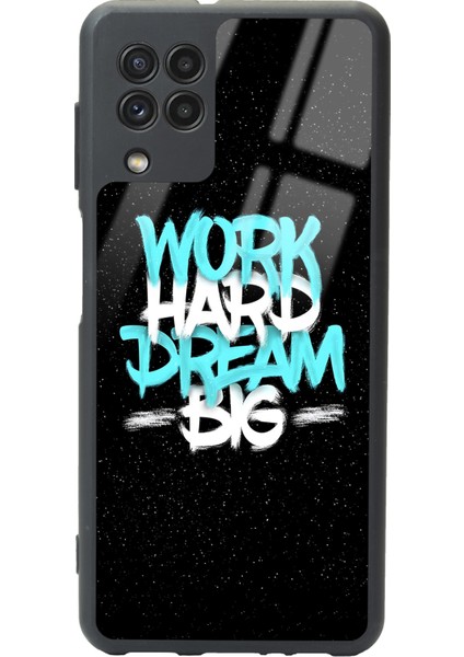 Samsung Galaxy A-22 Uzay Motto Tasarımlı Glossy Telefon Kılıfı