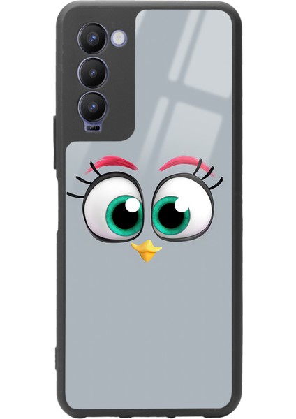 Tecno Camon 18 Grey Angry Birds Tasarımlı Glossy Telefon Kılıfı