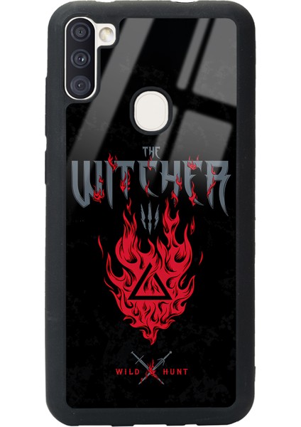 Samsung Galaxy M11 Witcher 3 Fire Tasarımlı Glossy Telefon Kılıfı