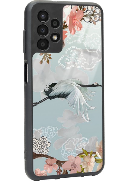 Samsung Galaxy A-13 Suluboya Leylek Tasarımlı Glossy Telefon Kılıfı fiyatları