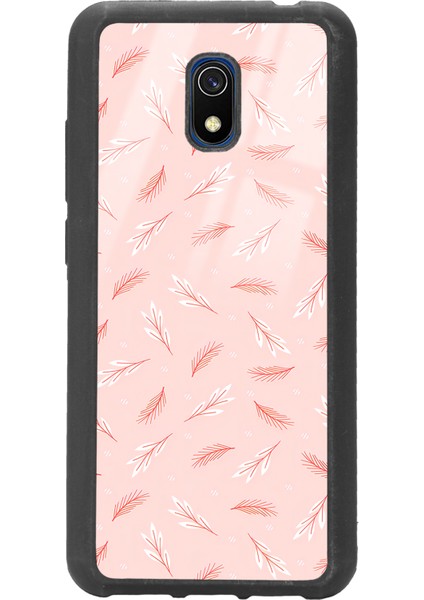 Xiaomi Redmi 8A Pudra Yapraklı Tasarımlı Glossy Telefon Kılıfı