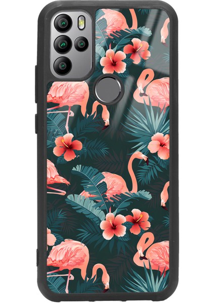 General Mobile Gm 21 Pro Flamingo Leaf Tasarımlı Glossy Telefon Kılıfı