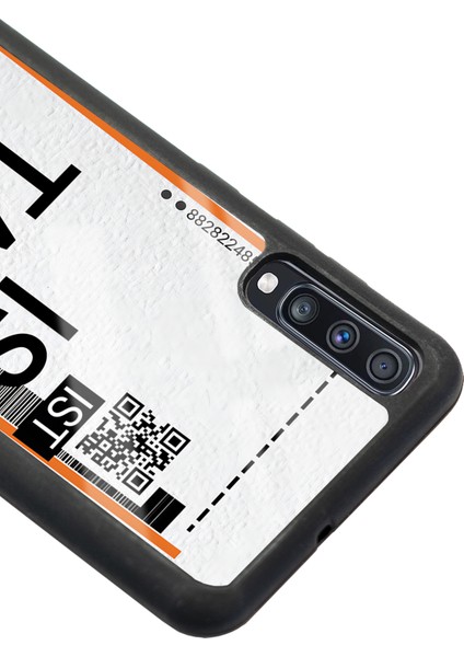 Samsung Galaxy A70 Bilet Tasarımlı Tasarımlı Glossy Telefon Kılıfı modelleri