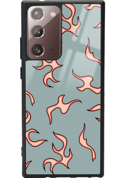 Samsung Galaxy Note 20 Ultra Retro Alev Tasarımlı Glossy Telefon Kılıfı