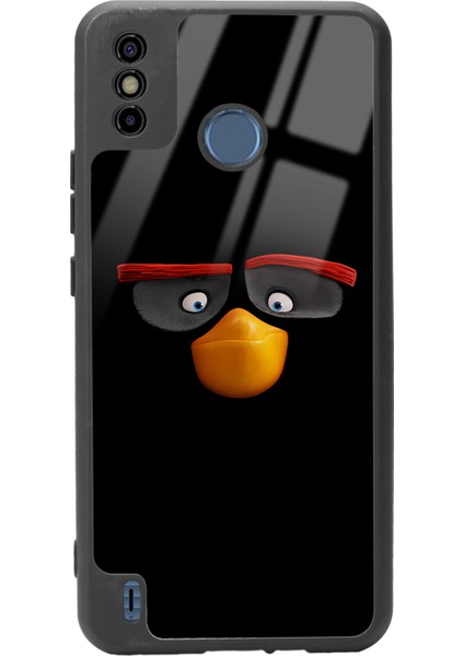 Tecno Spark 6 Go Black Angry Birds Tasarımlı Glossy Telefon Kılıfı