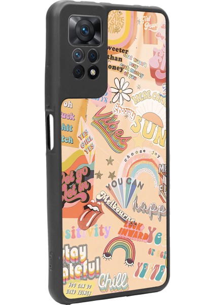 Xiaomi Redmi Note 11 Pro Vintage Sticker Tasarımlı Glossy Telefon Kılıfı