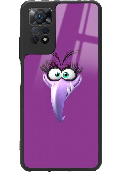 Xiaomi Redmi Note 11 Pro Purple Angry Birds Tasarımlı Glossy Telefon Kılıfı
