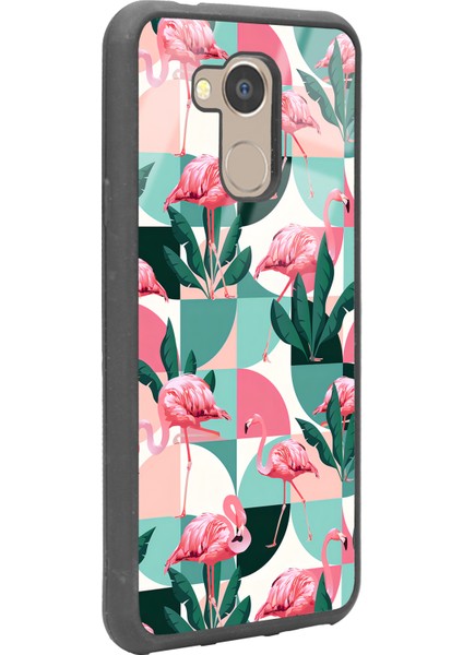 General Mobile Gm 8 Retro Flamingo Duvar Kağıdı Tasarımlı Glossy Telefon Kılıfı