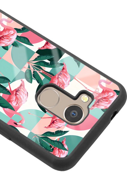 General Mobile Gm 8 Retro Flamingo Duvar Kağıdı Tasarımlı Glossy Telefon Kılıfı