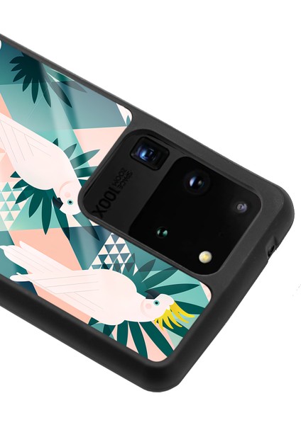 Samsung Galaxy S20 Ultra Retro Papağan Tasarımlı Glossy Telefon Kılıfı modelleri