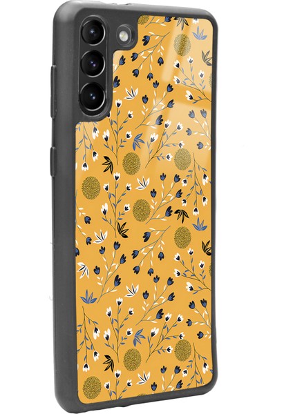 Samsung Galaxy S-21 Plus Sarı Bindanlı Tasarımlı Glossy Telefon Kılıfı