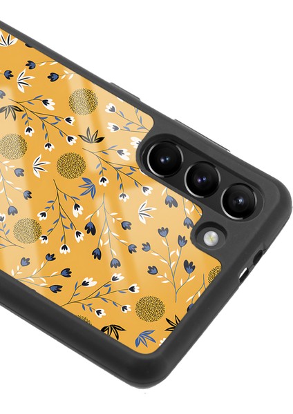 Samsung Galaxy S-21 Plus Sarı Bindanlı Tasarımlı Glossy Telefon Kılıfı