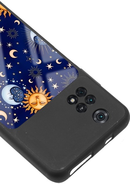 Poco M4 Pro Ay Güneş Pijama Tasarımlı Glossy Telefon Kılıfı modelleri