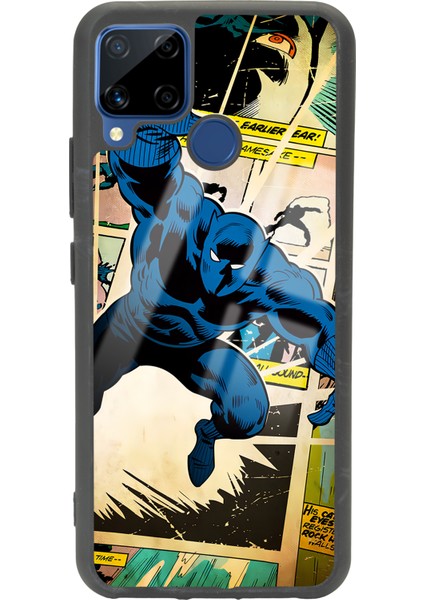 Oppo Realme C15 Black Panther Kara Panter Tasarımlı Glossy Telefon Kılıfı