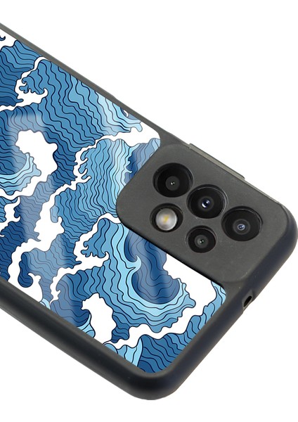Samsung Galaxy A23 Mavi Dalga Tasarımlı Glossy Telefon Kılıfı modelleri