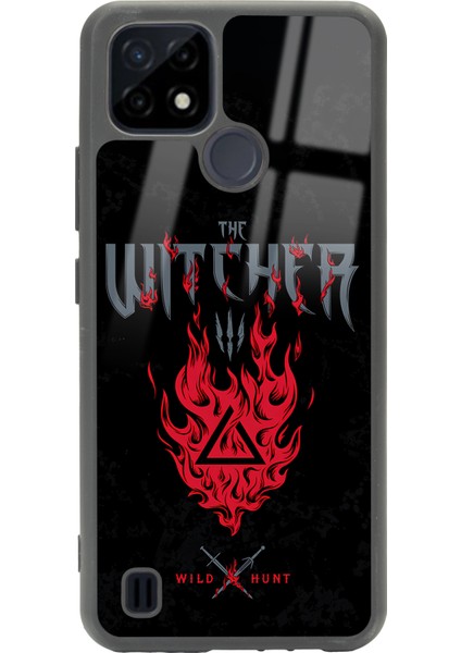 Oppo Realme C21 Witcher 3 Fire Tasarımlı Glossy Telefon Kılıfı
