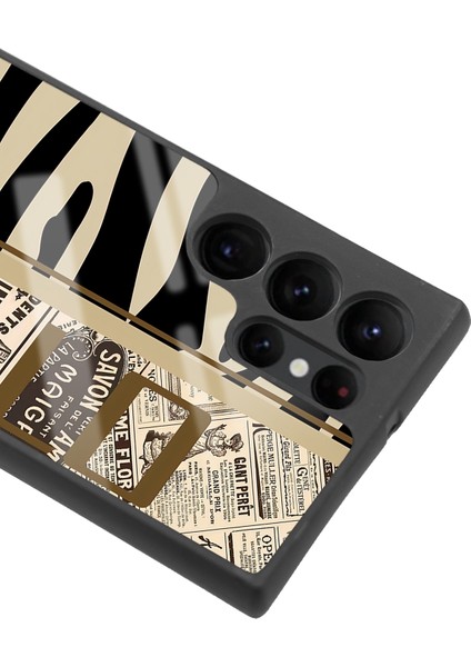 Samsung Galaxy S22 Ultra Zebra Gazete Tasarımlı Glossy Telefon Kılıfı modelleri
