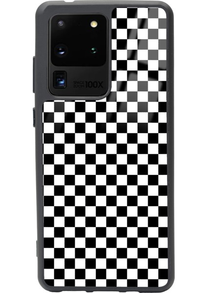 Samsung Galaxy S20 Ultra Damalı Tasarımlı Glossy Telefon Kılıfı