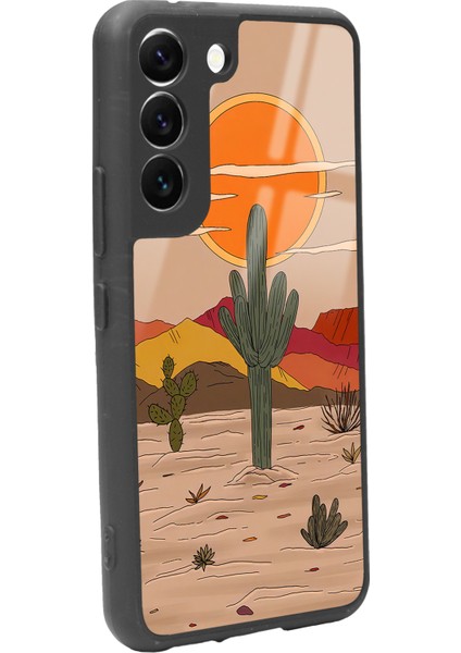 Samsung Galaxy S22 Retro Kaktüs Güneş Tasarımlı Glossy Telefon Kılıfı fiyatları