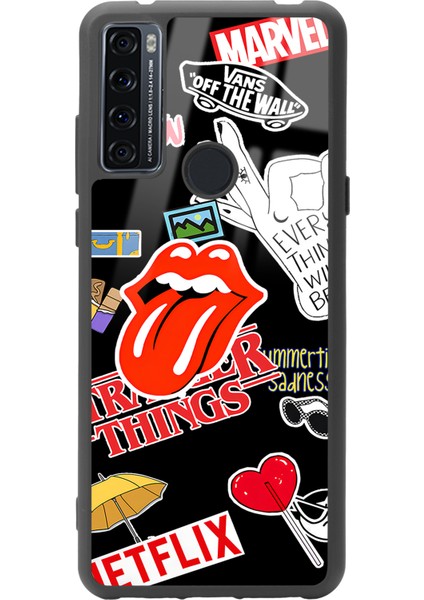 Tcl 20 Se Sticker Tasarımlı Glossy Telefon Kılıfı