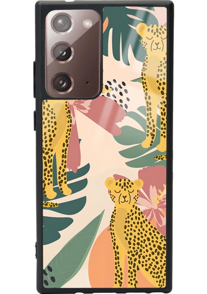 Samsung Galaxy Note 20 Ultra Çiçekli Leopar Tasarımlı Glossy Telefon Kılıfı