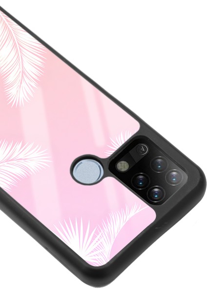 Tecno Pova Beyaz Palmiye Tasarımlı Glossy Telefon Kılıfı modelleri