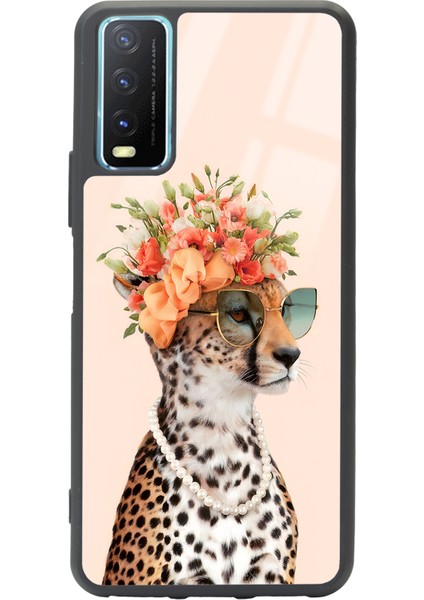Samsung Galaxy S21 Influencer Leopar Kedi Tasarımlı Glossy Telefon Kılıfı