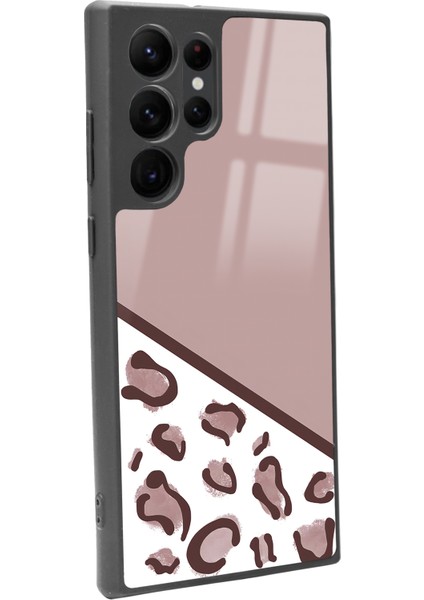 Samsung Galaxy S22 Ultra Kahve Leopar Tasarımlı Glossy Telefon Kılıfı fiyatları